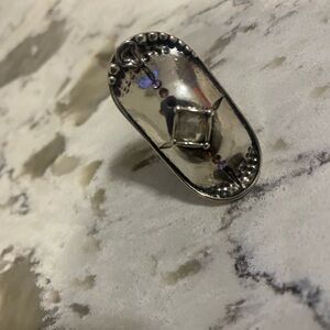 Sterling silver moon ring long size 8